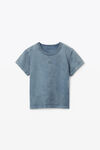 alexander wang puff logo shrunken tee in cotton jersey motor grey