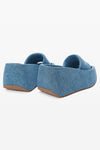 alexander wang taji platform sandal in washed denim vintage light indigo