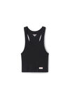 Alexander Wang black crystal hotfix cropped racer tank tee