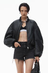 Alexander Wang grey aged bite short in grey aged denim