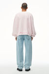 Alexander Wang lt pink bleach out “love our customers”字样运动衫