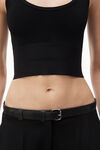 Alexander Wang black logo elastic scoopneck bra top