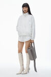Alexander Wang grey ricco medium flap bag in nubuck leather