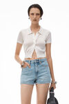Alexander Wang vintage faded indigo shorty high-rise short in denim