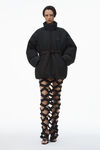 Alexander Wang black 圆顶徽标贴饰填充外套