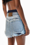 Alexander Wang distressed light bleach distressed pre-styled denim skirt