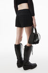 alexander wang 羊毛精裁修身迷你裤裙 black