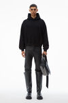 Alexander Wang black oversize unisex logo hoodie in essential terry