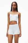 Alexander Wang white cropped ribbed cotton cami tank