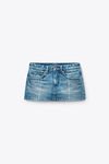 Alexander Wang vintage marbled blue vintage-effect marbled blue foldline denim skort