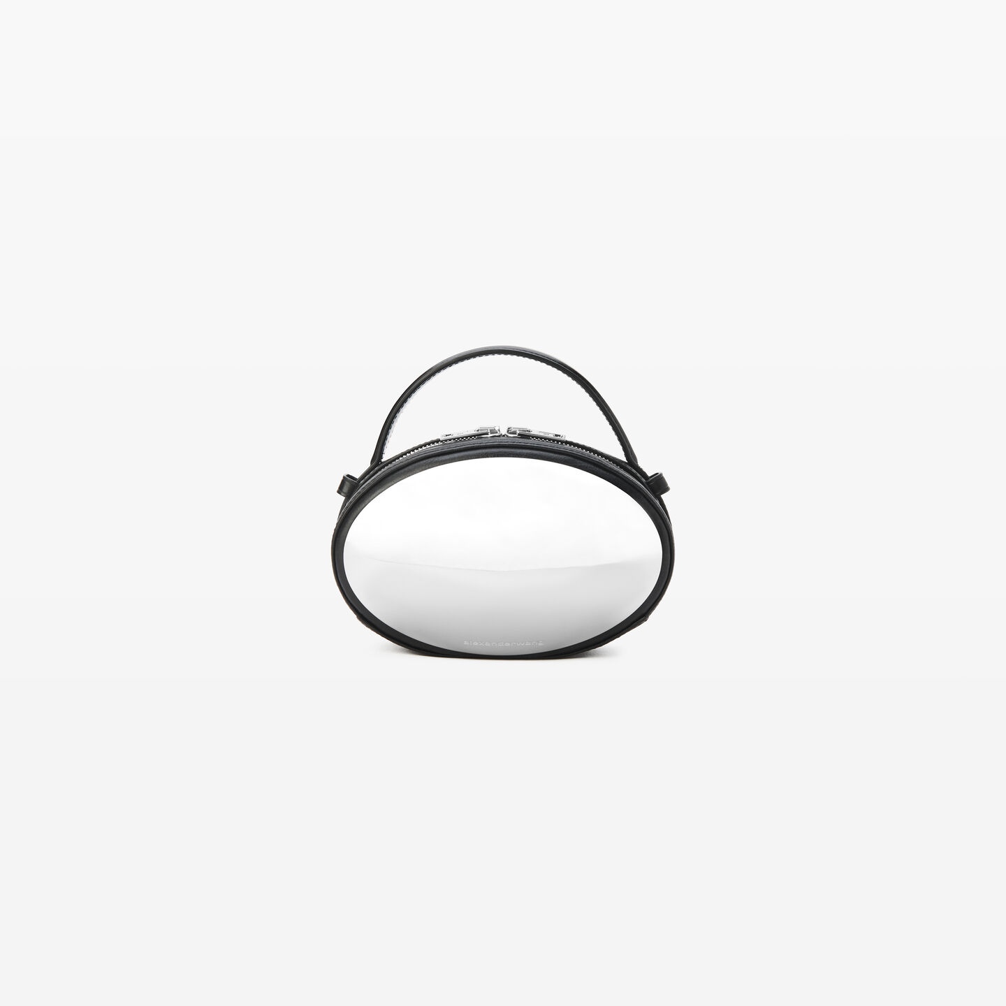 Alexander Wang Dome Small Crackle Patent Leather Crossbody Bag In White