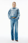 Alexander Wang vintage marbled blue vintage-effect marbled blue layered trucker jacket