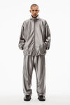 alexander wang track jacket in satin faille jersey earl grey
