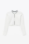alexander wang 提花徽标装饰弹力针织开衫 soft white
