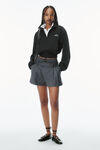 Alexander Wang grey pinstripe pre-styled pleated short with boxer waistband