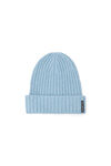 Alexander Wang sky blue ribbed beanie with logo flag tag