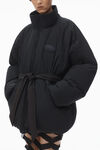 Alexander Wang black 圆顶徽标贴饰填充外套
