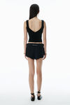 Alexander Wang black 透明褶饰背心上衣