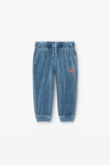alexander wang 丝绒发泡彩胶徽标运动裤 washed bluestone