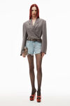 alexander wang bite shorts in pebble bleach denim bleach