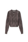 Alexander Wang brown argyle-cardigan aus wollmischgewebe mit hotfix-strass