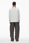 alexander wang long-sleeve tee in high twist jersey light heather grey