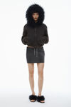 Alexander Wang washed caviar schlauchrock aus bio-baumwoll-frottee mit hotfix-strass