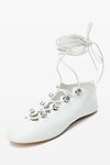 Alexander Wang optic white vyolette 系带平底鞋