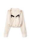 alexander wang layered button down in silk charmeuse ivory