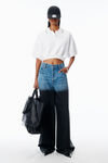 Alexander Wang white cropped cinched cotton polo