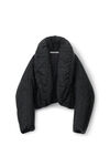 alexander wang crystal hotfix cropped puffer jacket  black