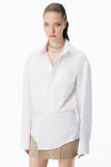Alexander Wang white pre-styled mini wrap dress in twill
