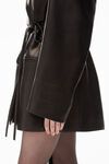 alexander wang robe blazer portefeuille en cuir gras black