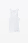Alexander Wang white crystal hotfix racer tank
