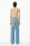 alexander wang asymmetrical slouchy jean in denim vintage light indigo