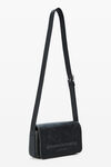 Alexander Wang distressed grey smoke punch flap crossbody leather small