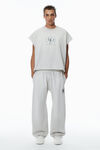 Alexander Wang light heather grey 徽标装饰加大款棉质毛圈布运动裤