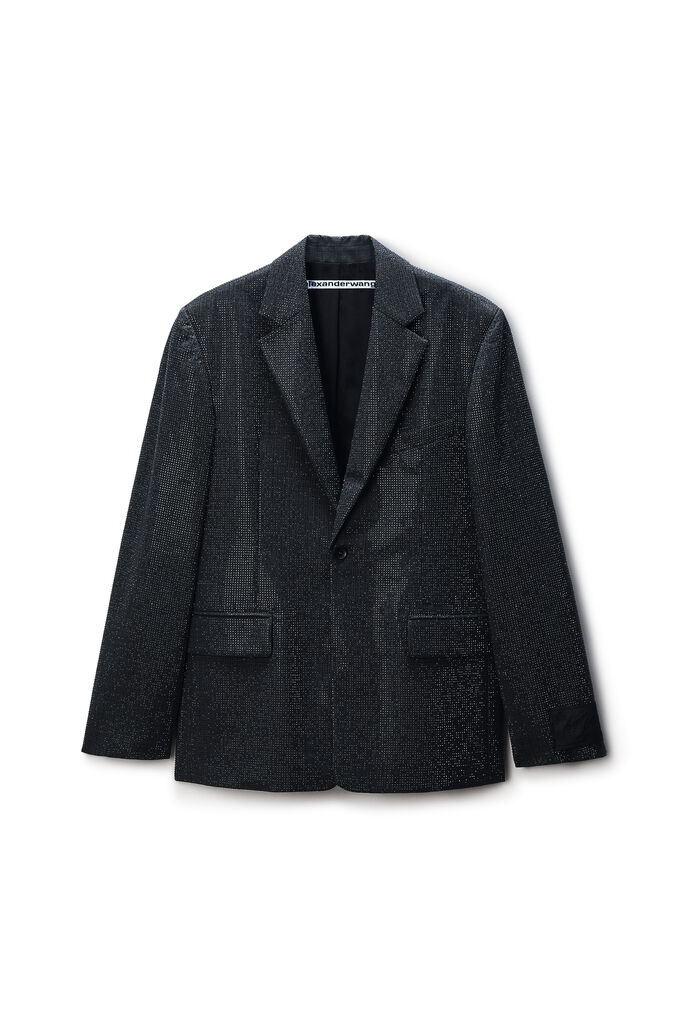 Alexander Wang Boxy Blazer In Wool Mohair Oversized In Gray