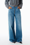 Alexander Wang vintage marbled blue surge wide leg jean