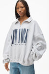 alexander wang ny puff graphic sweatshirt in terry light heather grey