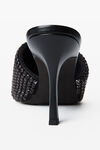Alexander Wang black aged heiress 85mm mule sandal in crystal mesh