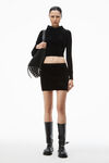 Alexander Wang black 雪尼尔压纹徽标装饰迷你裙