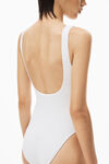 alexander wang bodysuit in textured jacquard jersey white