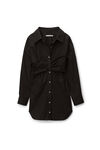 alexander wang button up dress in compact cotton black