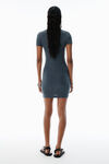 Alexander Wang graphite grey logo jacquard shrunken minidress