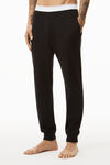 Alexander Wang black unisex-jogginghose aus thermo-baumwolle mit waffelstruktur