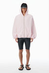 Alexander Wang light pink pink cotton logo zip-up hoodie