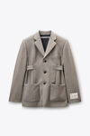 Alexander Wang mink melange 灰色羊毛马海毛西装外套