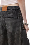 Alexander Wang washed black distressed crystal hotfix jeans