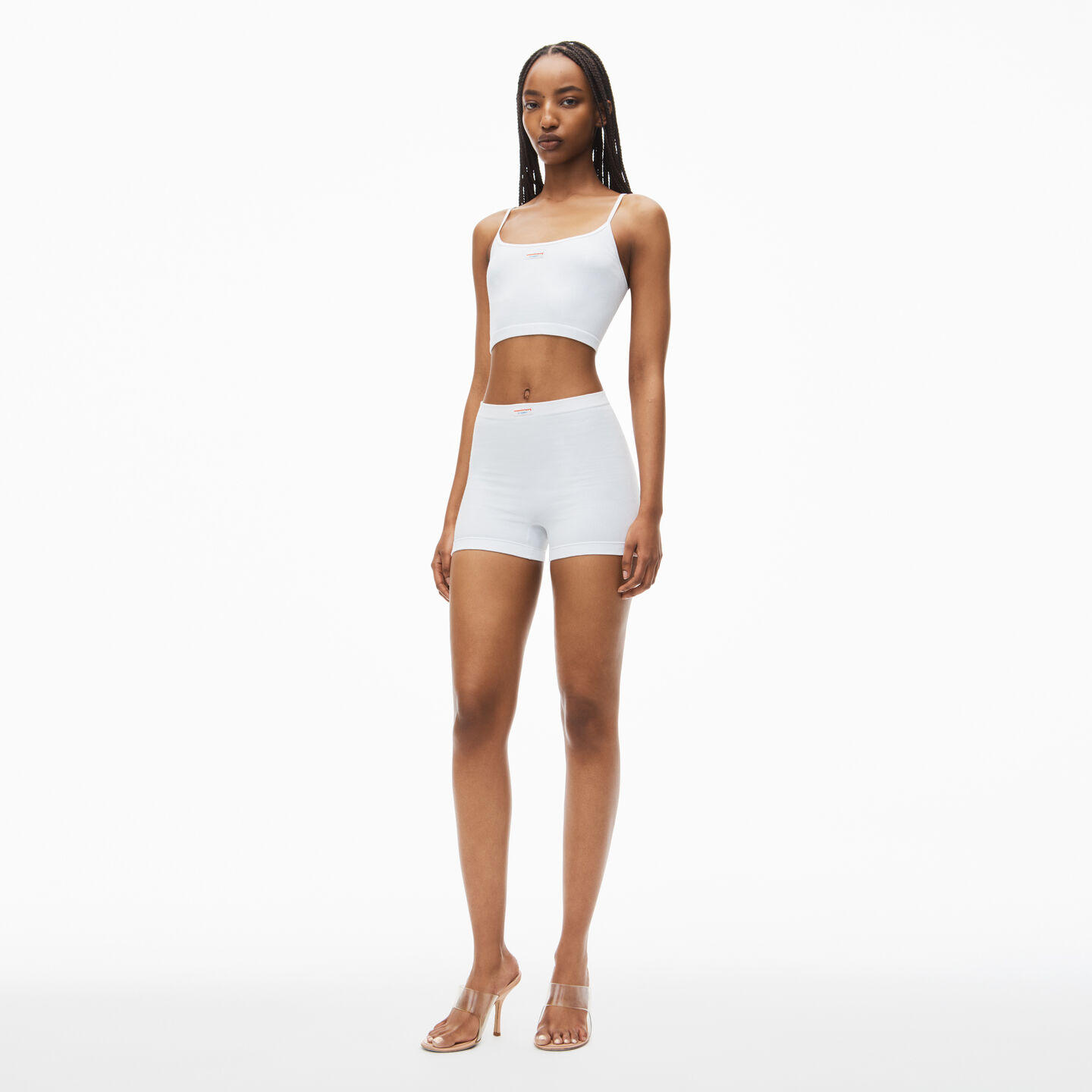 Shop Alexander Wang Bike Short In In Seamless Ribbed Knit In White